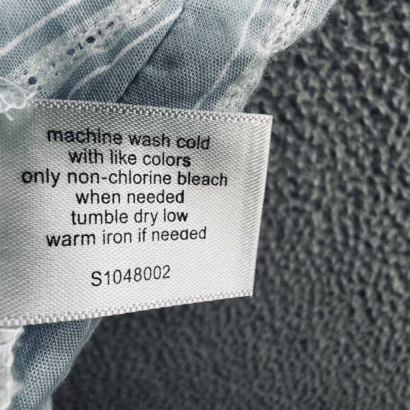 Lane Bryant Womens 14 Ruffle Blouse‎ Blue Striped Cotton Sleeveless Career Top - Picture 7 of 11